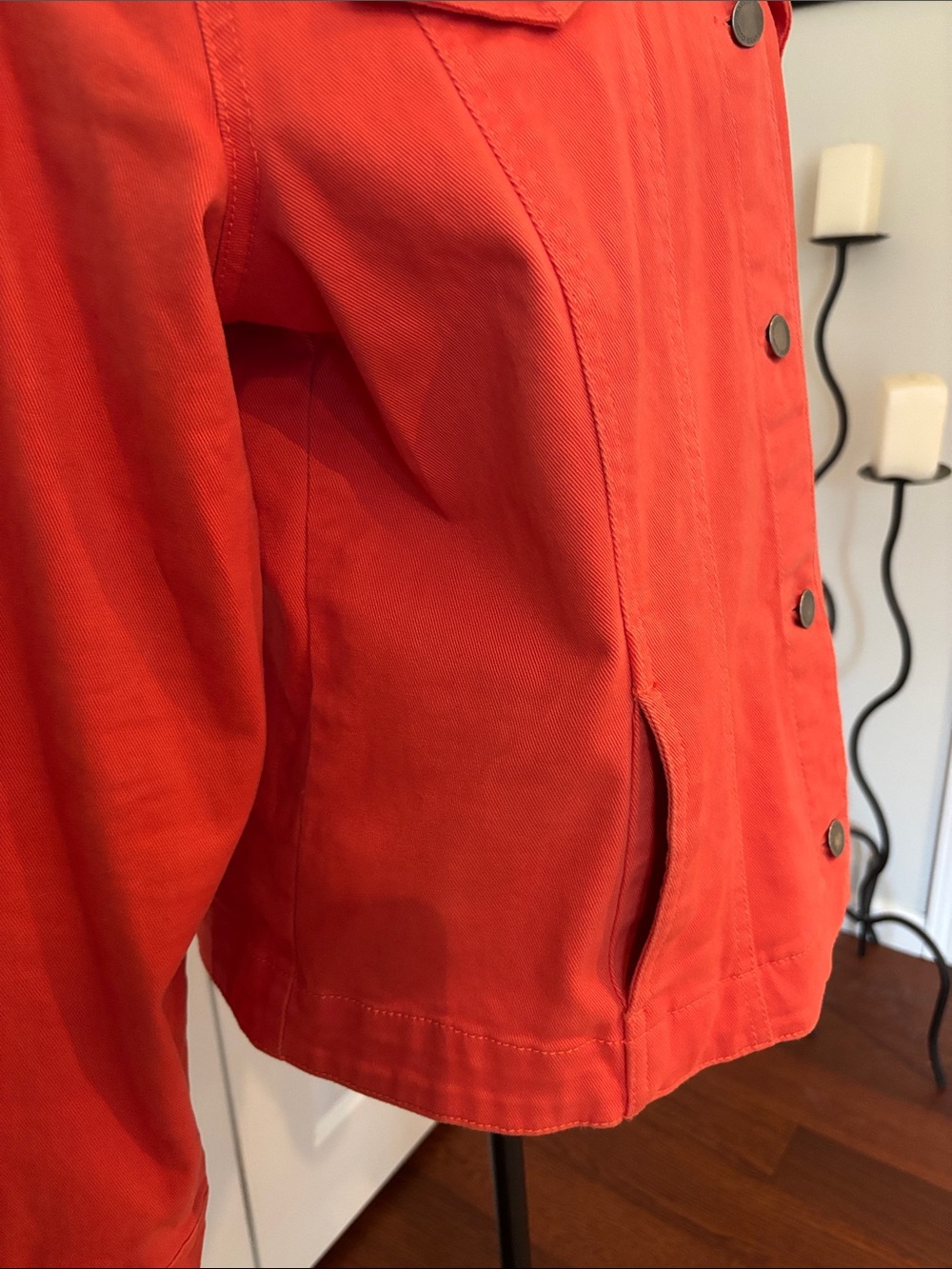 Charter Club Dark Orange Button-Front Jean Jacket - Picture 6 of 7